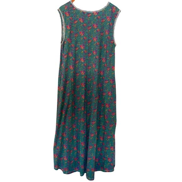 Natural Life The Hangout Tank Midi Dress Large Floral 100% Cotton Colorful Boho - Picture 4 of 10